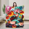 Alien Stage Cartoon Scene Print Flannel Blanket Spring  Soft Bedding Throws for Children Bedroom Fluffy Bedspread Sofa Bed Cover