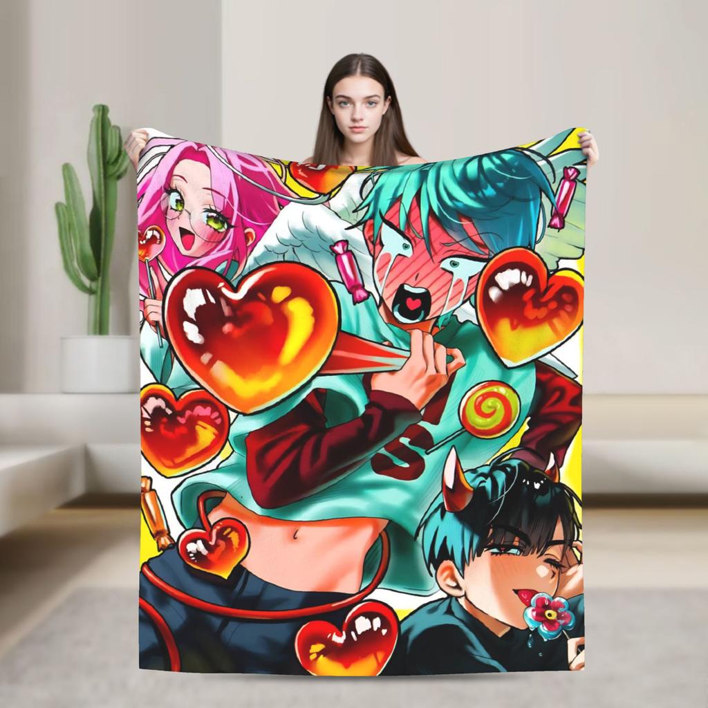 Alien Stage Cartoon Scene Print Flannel Blanket Spring Soft Bedding Throws for Children Bedroom Fluffy Bedspread Sofa Bed Cover