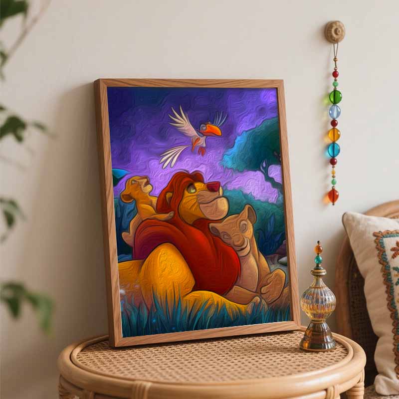Disney Oil Painting Painting Art Lion King Hobby Cultivating Gifts Home Decoration