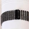 Блестящий широкий браслет с чёрными кристаллами