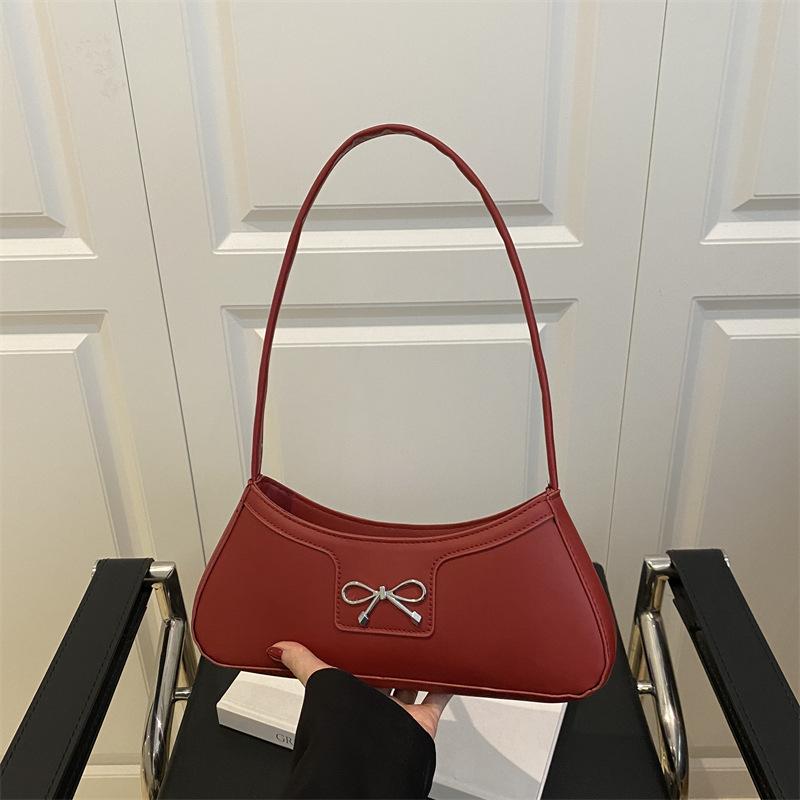 Women's Crescent Handbag - Multi-compartment Soft and Durable Fashion Shoulder Crossbody Bag Casual Fashion Chic Bow Decorative Commuter Bag