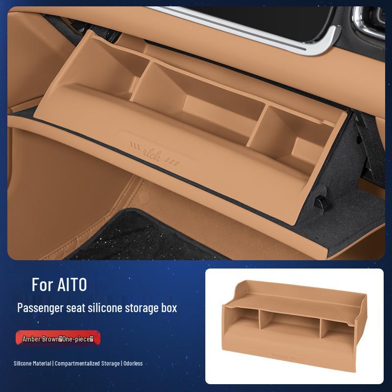 AITO M7/M8 Ящик для хранения в пассажирском сиденье, Силиконовая подкладка и Аксессуары для декора интерьера