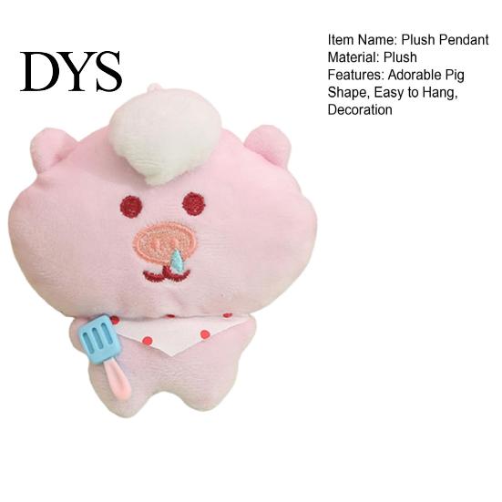 Decorative Hanging Ornament Cartoon Pig Plush Pendant for Backpacks, Stuffed Animal Bag Charm Schoolbag Decoration with Ball Chain, Soft Keychain