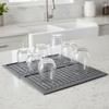 2 Piece Non-Slip Dish Draining Mat Silicone Insulated Mat Multi-functional Place Mat  Sink Edge