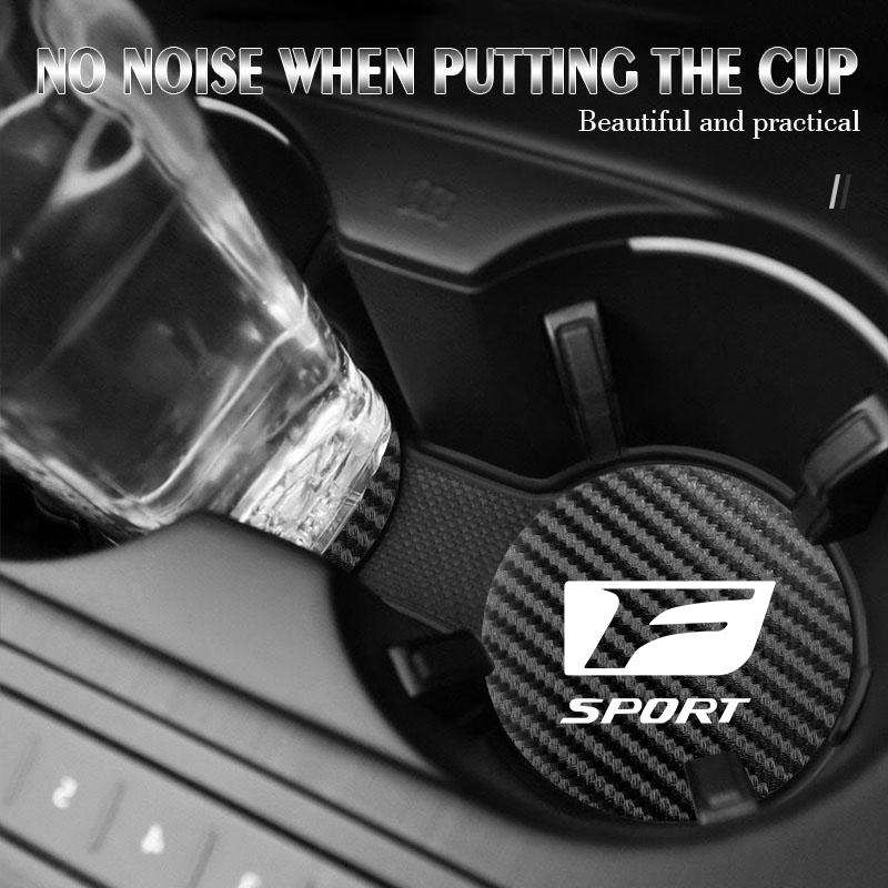 AAPH1 2026 Hot Interior Stickers 2Pcs Car Coasters Water Cup Mats Waterproof Slot Pads For Lexus F SPORT GS GX IS LS LX CT LC RC LBX N
