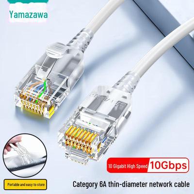 Сетевой кабель Shanze CAT6A Тонкий - Высокочистая бескислородная медь, 10G, 8-жильный витая пара, Высокоскоростной патч-корд