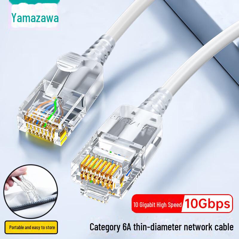 Shanze Cat 6A сверхчистый медный тонкий сетевой кабель 10G, 8-жильная витая пара, высокоскоростной