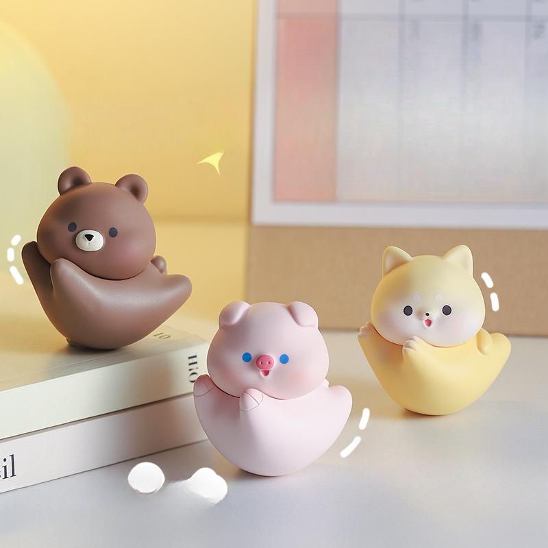 Creative Cartoon Resin Cute Pet Tumbler Small Ornaments Unzipped Office Desktop Decoration Toys Small Gifts