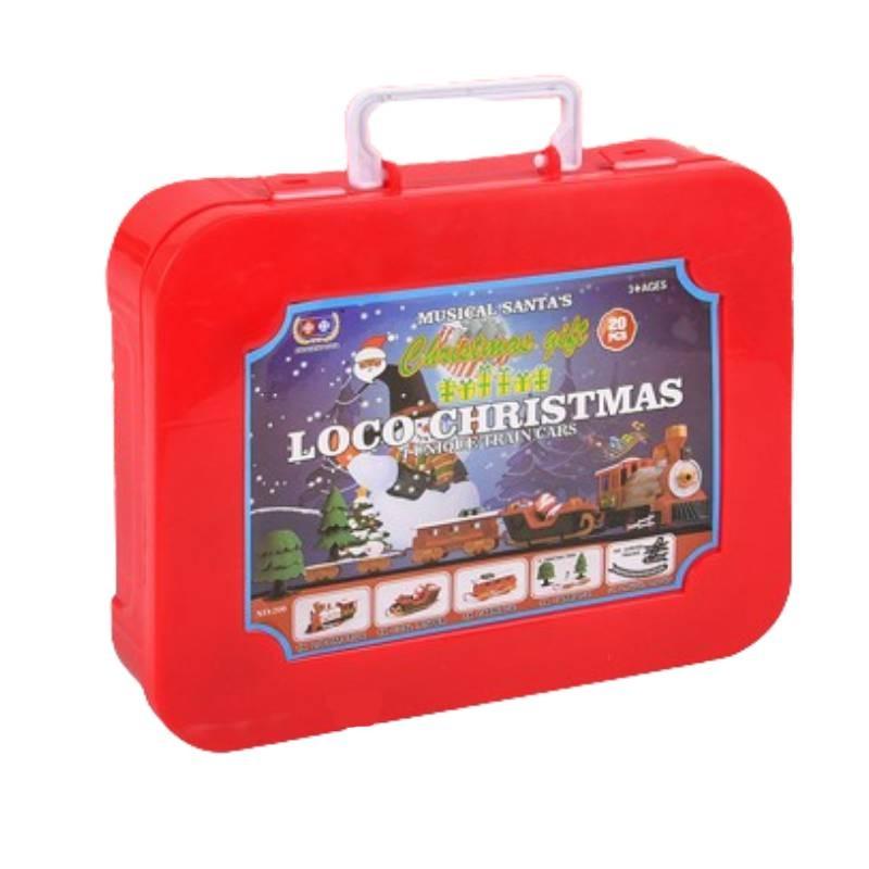 Красочный электрический набор игрушечной железной дороги со светом, музыкой и праздничным настроением для детей