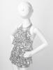 Kids Girls Shiny Sequined Dance Leotard Dress with Hair Band Jazz Latin Dance Performance Costume