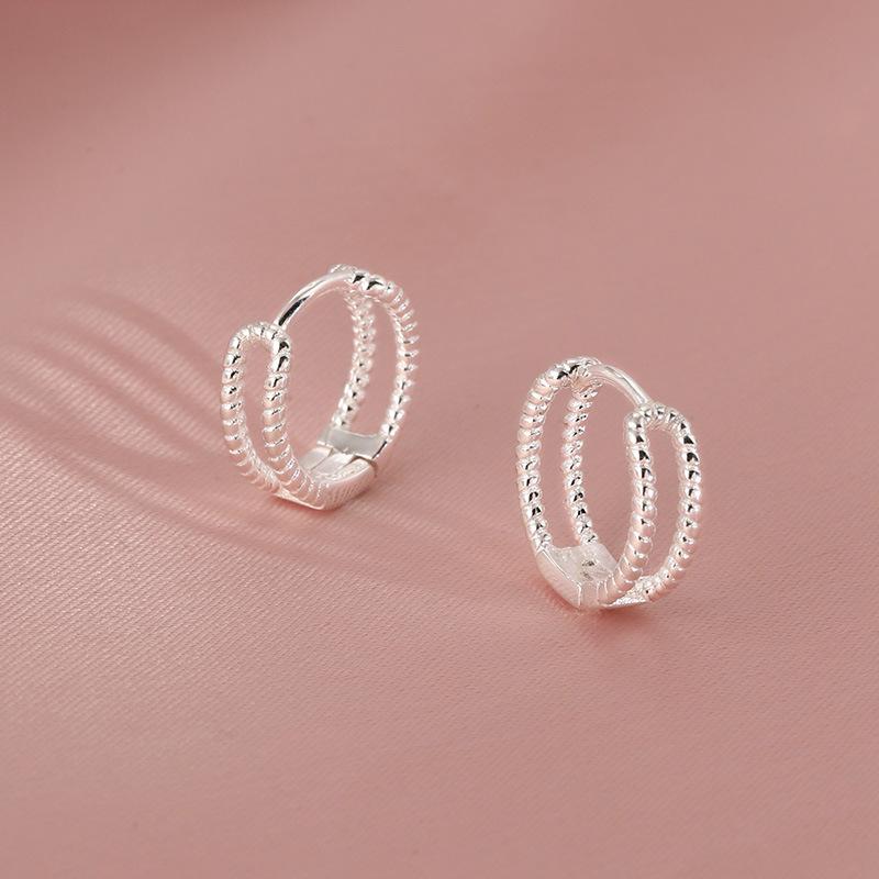 ANENJERY Двухслойные геометрические серьги Twist в летнем стиле, изысканные женские универсальные темпераментные новые серьги