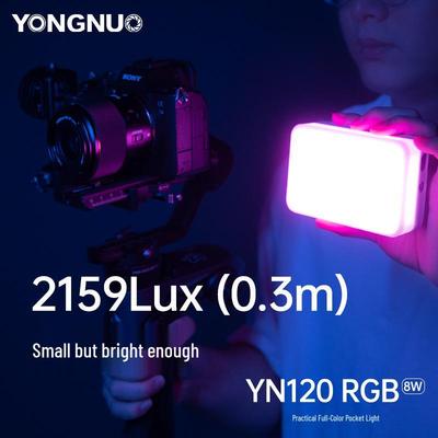 Портативный светодиодный свет Yongnuo YN120 RGB - Регулируемая цветовая температура для прямых трансляций и влогов