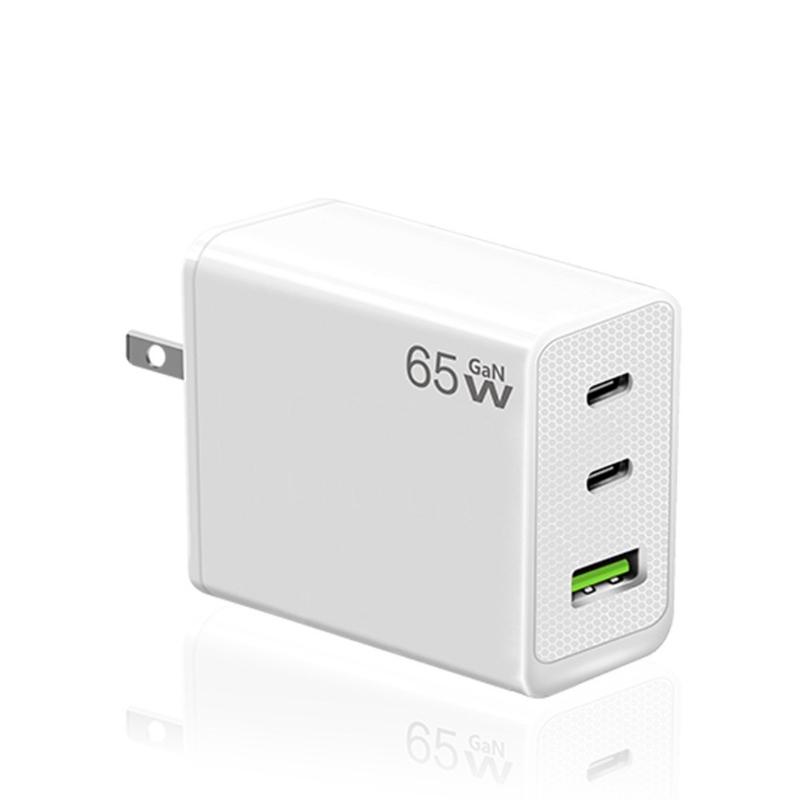 65-ваттный USB Type-C адаптер питания, 3-портовый адаптер быстрой зарядки, настенный адаптер, совместимый с серией телефонов 15
