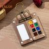Мини-коробка для акварельных красок Pocket Artist Travel Set 8/15-цветная палитра из орехового дерева с металлическим зажимом Портативная акварельная ручка