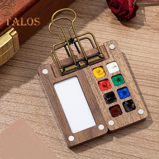 Мини-коробка для акварельных красок Pocket Artist Travel Set 8/15-цветная палитра из орехового дерева с металлическим зажимом Портативная акварельная ручка