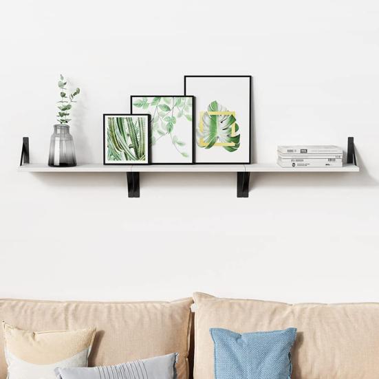 2 шт. настенный стеллаж для хранения вещей большая плавающая полка грузоподъемность 40 фунтов простая установка деревянный держатель для хранения