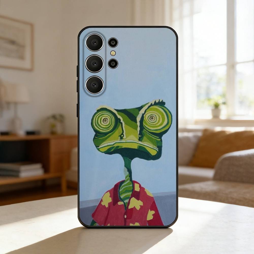 Cartoon R-RangoS Funny Phone Case For Samsung S26,S25,24,23,22,30,21,10,9,Ultra,Plus,Lite,FE Soft Black Case
