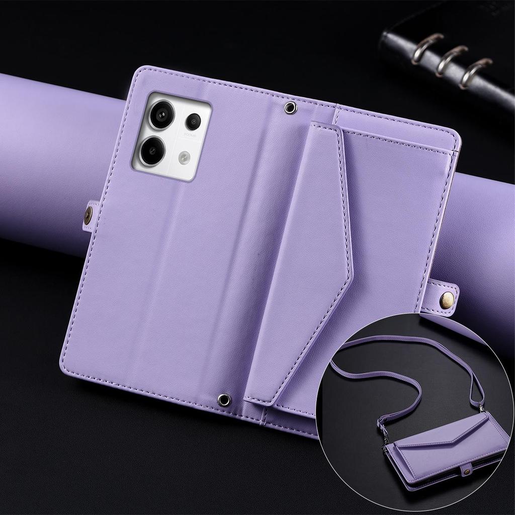 Чехол-книжка для Xiaomi Redmi Note 13 Pro 5G 4G, POCO X6 5G M6 Pro 4G, стиль конверт, кошелек из ПУ-кожи, чехол для телефона с ремешком через плечо