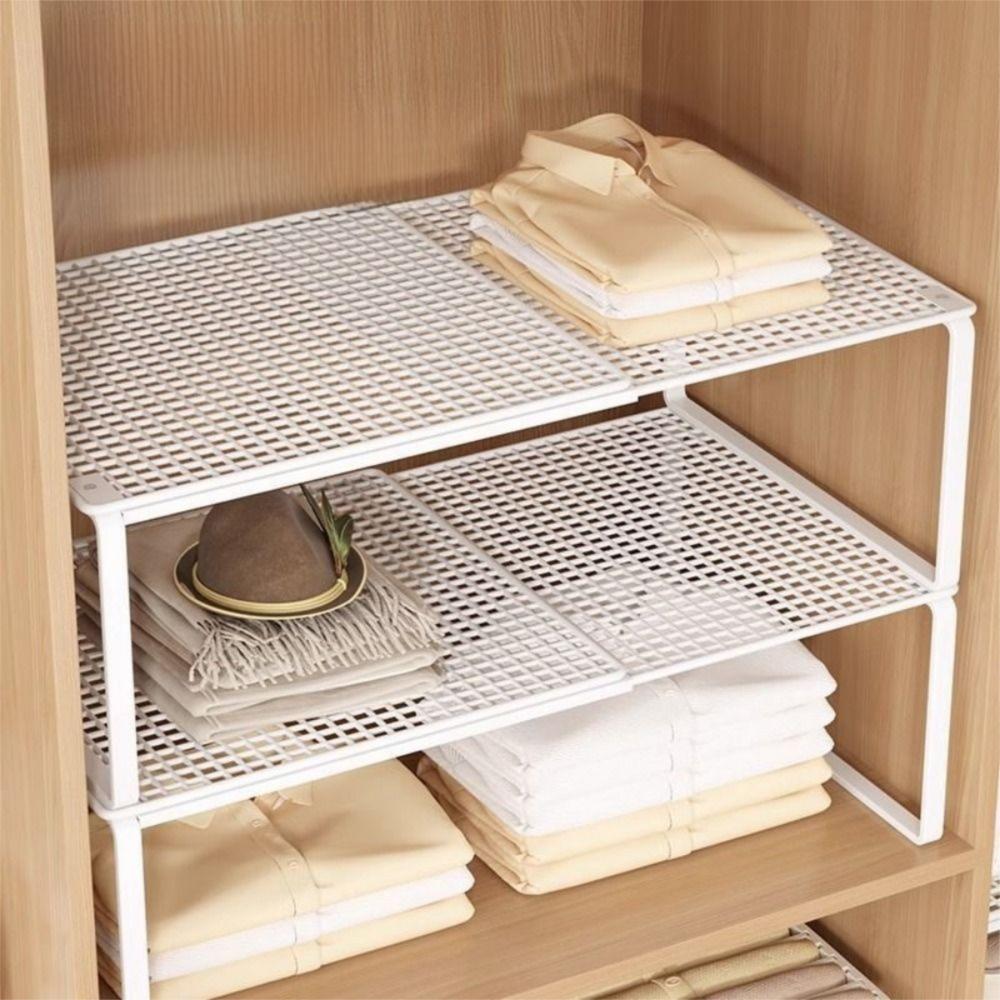 Adjustable Wardrobe Divider Board Stackable Cabinet Organizer Telescopic Closet Shelf Pantry