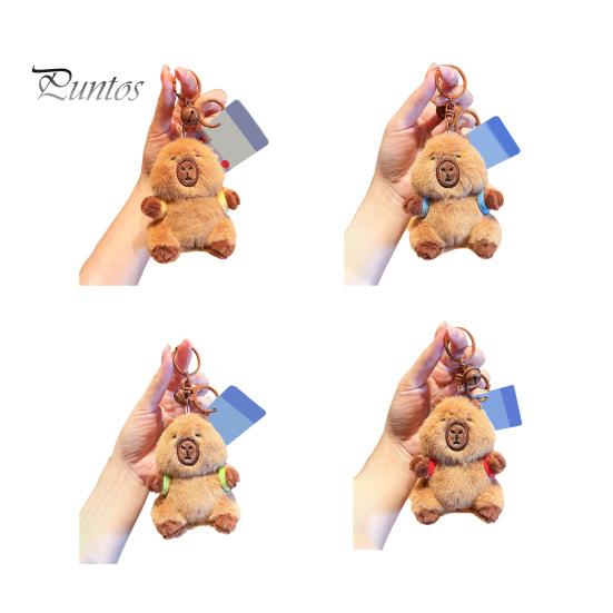 Брелок с изображением персонажа из мультфильма, плюшевый коричневый брелок с изображением капибары, сумка, кулон для мальчиков и девочек, брелок с изображением животных, рюкзаки, аксессуары для сумок