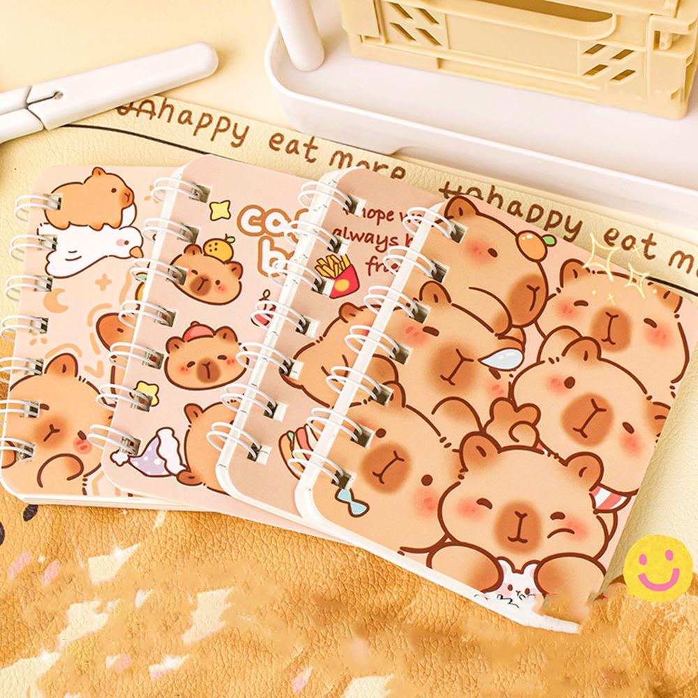 1 шт. Милая Капибара A7 спиральный творческий блокнот мультфильм канцелярские принадлежности школьный дневник мини-блокнот книга