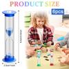 Set of 6 Small Sand Timer Hourglass Sandglass Sand Clock Timer 30sec, 1min, 2mins, 3mins, 5mins, 10mins, 8.8 Cm High