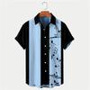 New Men's Shirt Summer Bowling Shirt Note Pattern 3DPrinted Daily Short Sleeve Button Comfortable Casual Men's Clothing