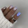 24Pcs Summer False Nails with White French Designs Long Ballerina Fake Nail Wearable Coffin French Nails Tips Press on Nails