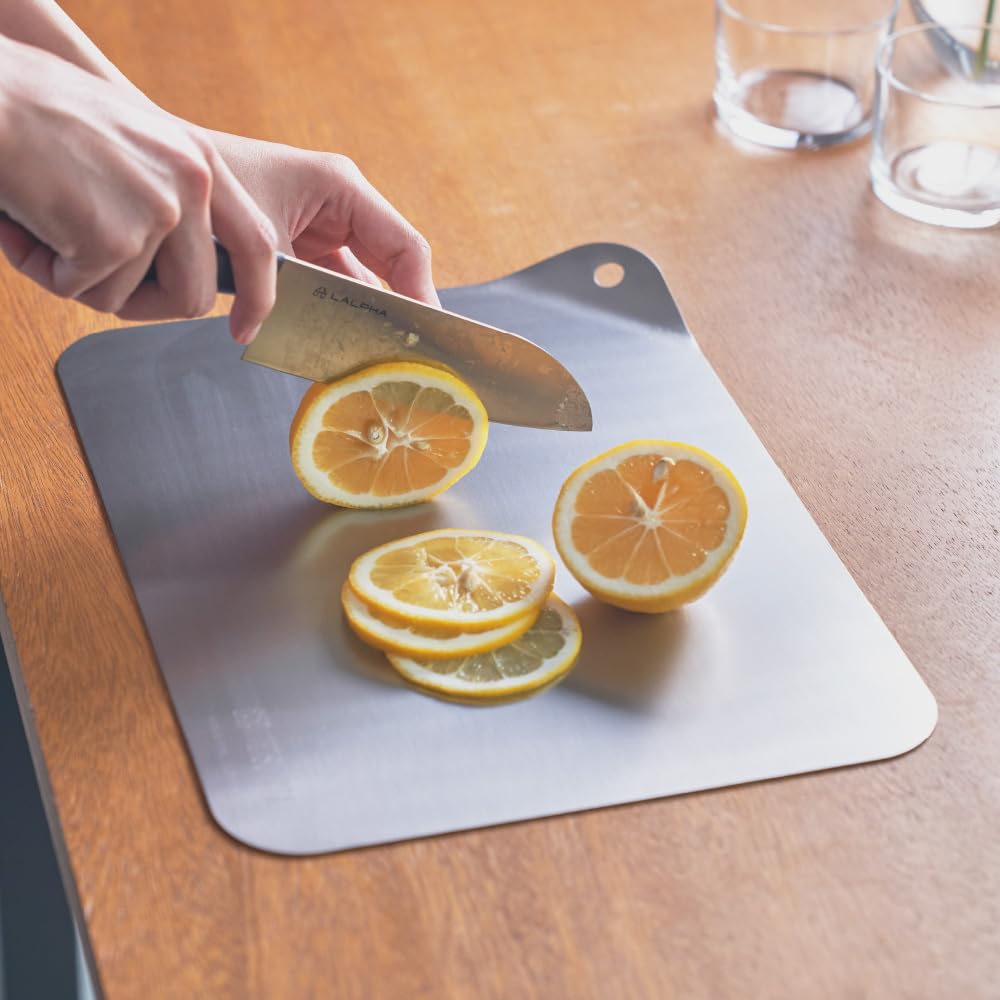 TETSUNAGI Pure Titanium Cutting Board LIFT 1mm Thickness Antibacterial Resistant Odors Color Transfer Dishwasher Safe Lightweight Easy Design Made x