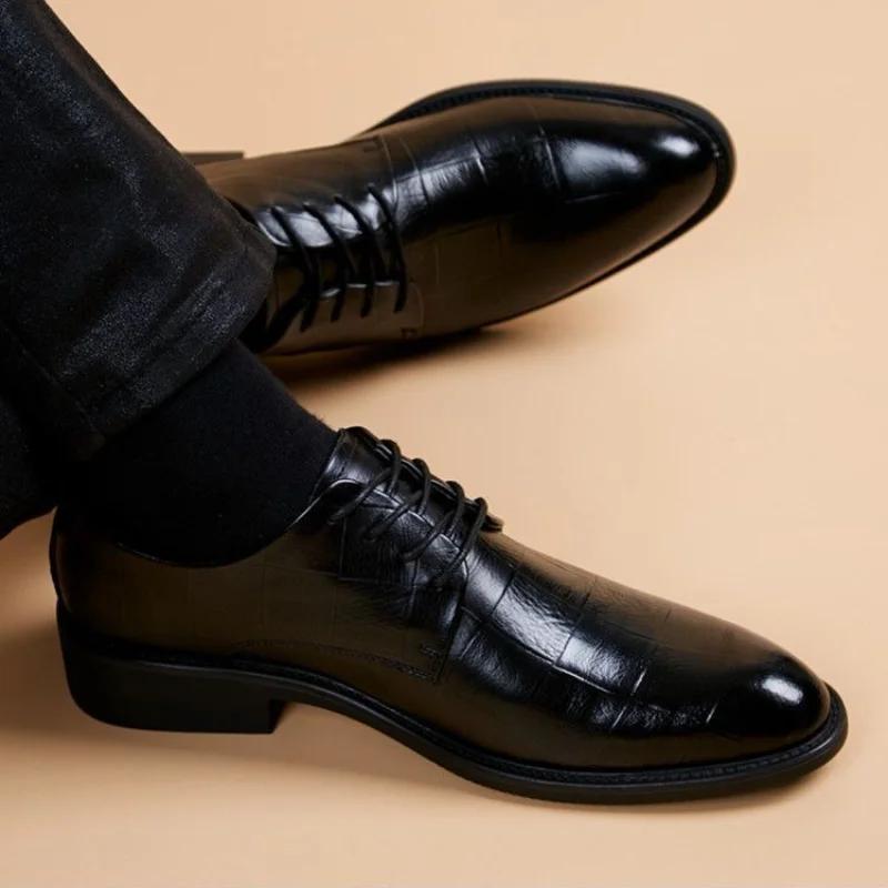 Модная социальная обувь мужская деловая мужская формальная обувь весна осень официальная офисная высокое качество мода 2024 стиль новая дешевая ликвидация