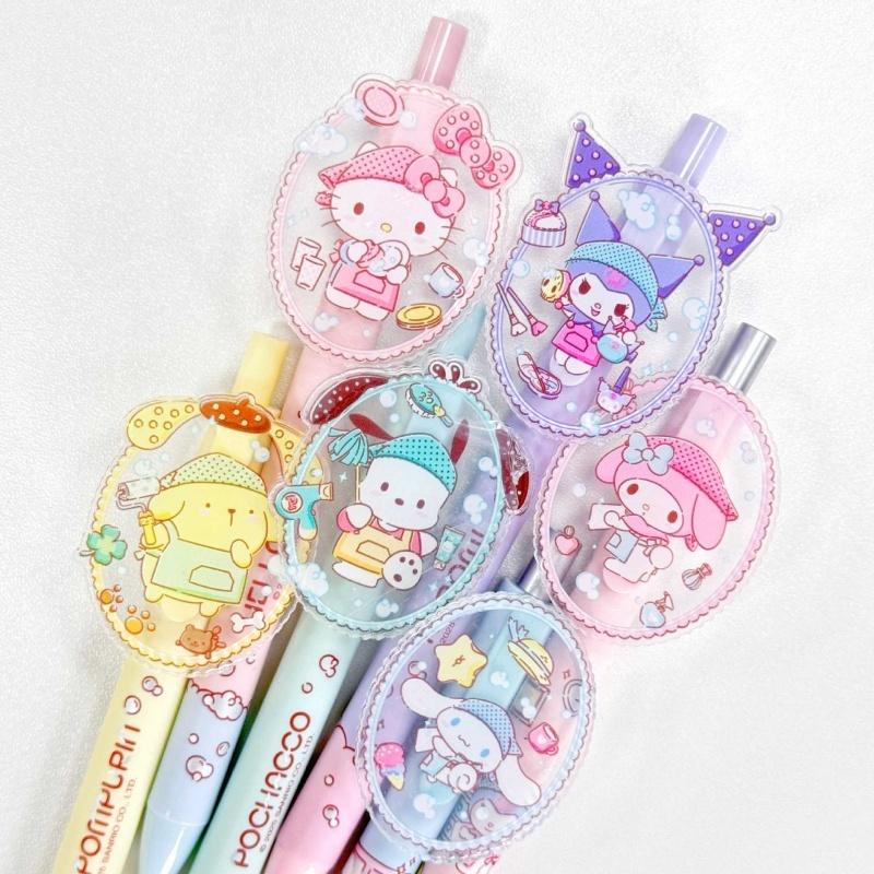 12 шт./лот Sanrio Kitty Melody Kuromi Гелевая ручка Милый Pochacco 0,5 мм Черные чернила Нейтральные ручки Рекламный подарок Офисные школьные принадлежности