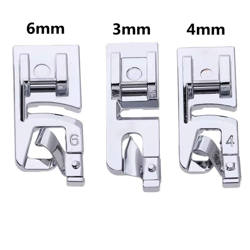 3Pcs/Set Narrow Rolled Hem Sewing Machine Presser Foot  for Household Multi-Function Sewing Machines