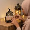 Деревянные блоки с надписью Eid Mubarak, календарь с лунным замком, регулируемые даты, календарь обратного отсчета до Рамадана, декоративный адвент-календарь Рамадана