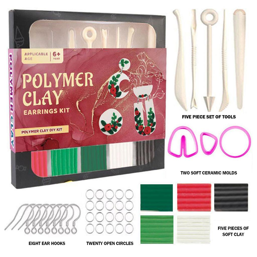 Не требующие выпекания высушенные серьги керамический набор инструментов ручная работа DIY материал упаковка