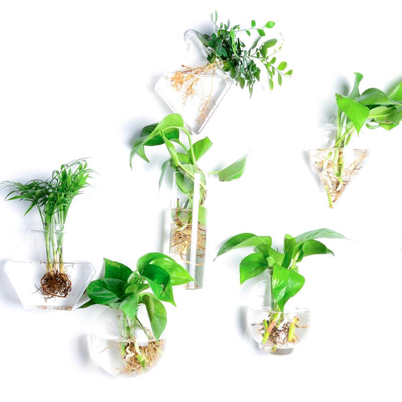 Ваза из выдувного стекла ручной работы для украшения стен и цветочных композиций