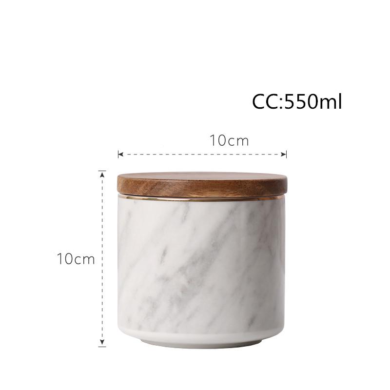 Nordic Marbled Sealed Cans with Lids Ceramic Storage Jars Tea Cans Candy Biscuit Jars Living Room Home Accessories WSHYUFEI