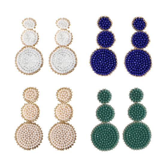 1 пара женских сережек, хорошее качество изготовления, прочный, портативный, из нержавеющей стали, контрастного цвета, круглой формы