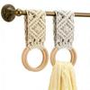 Boho Style Hand Towel Hanger Wooden Ring Towel Ring Holder New Macrame Towel Holder  Bathroom