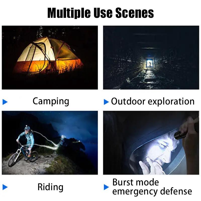 Portable LED Rechargeable USB Torch Mini Flashlight High Power Outdoor Waterproof Zoom Lantern For Camping Emergency Lighting