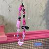 Hanging Cord Phone Strap 3D Star Mobile Lanyard Mobile Accessories Beaded Phone Chain  Jewelry Gift