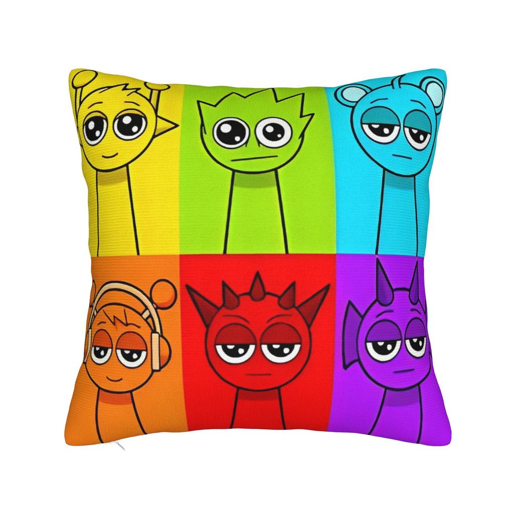 Sprunki Characters Game Pillowcase Polyester Cushion Cover Gift  Throw Pillow Case Cover Seater Zippered 40X40cm