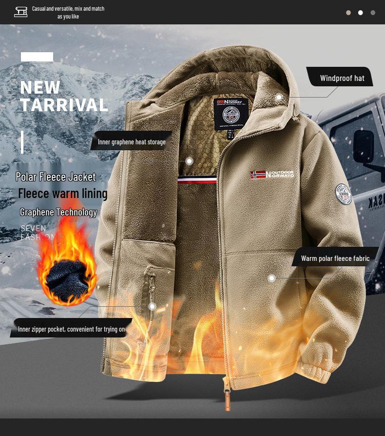 Мужская двусторонняя флисовая куртка в стиле business casual для осени/зимы 2026