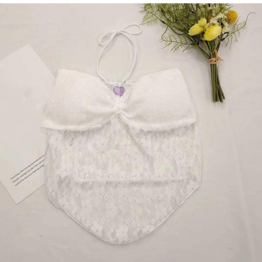 Hollow Lace Halter Camisole - Sexy Strapless Summer Top for Women