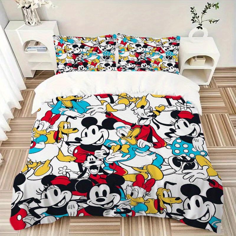 3pcs set Mickey Mouse, Donald Duck, Minnie Mouse Bedding Set with Duvet Cover+Pillowcases, All-Season Polyester, Zipper Closure66