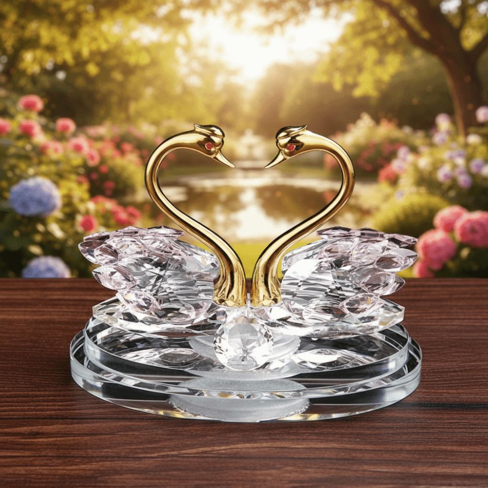 Изысканные хрустальные украшения-лебеди Световая роскошь Стеклянные лебеди Фигурки лебедей Интерьер автомобиля