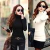 Women Long Sleeve Bottoming Shirt Turtleneck Cotton Stretch Base Tops Blouse