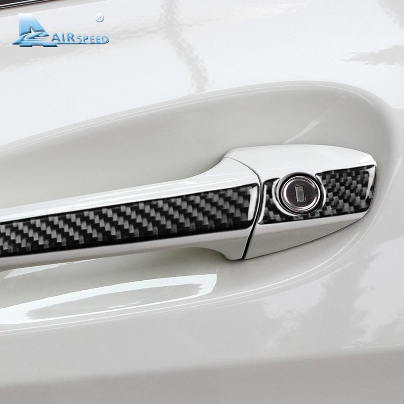 Airspeed for Mercedes Benz A Class 2013-2018 CLA 2013-18 GLA 15-16 LHD Carbon Fiber Exterior Door Handle Cover Trim Car