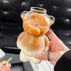 Transparent Clear Bear Glassware 320ML Milk Tea Straw Cup Cute Glass Cup With Straw  Coffee