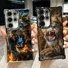 Чехол для телефона с покрытием 'Лев Мужчина Король' для Samsung Galaxy S24 S25 FE S26 Edge S23 Ultra S22 S21 Plus S20 Противоударный Чехол с Подушкой Безопасности