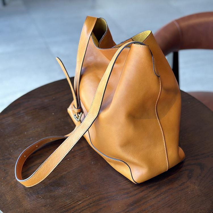 Johnature Простые сумки-ведра на ремне из натуральной кожи, винтажная женская сумка-тоут, большая вместительная сумка для покупок из коровьей кожи